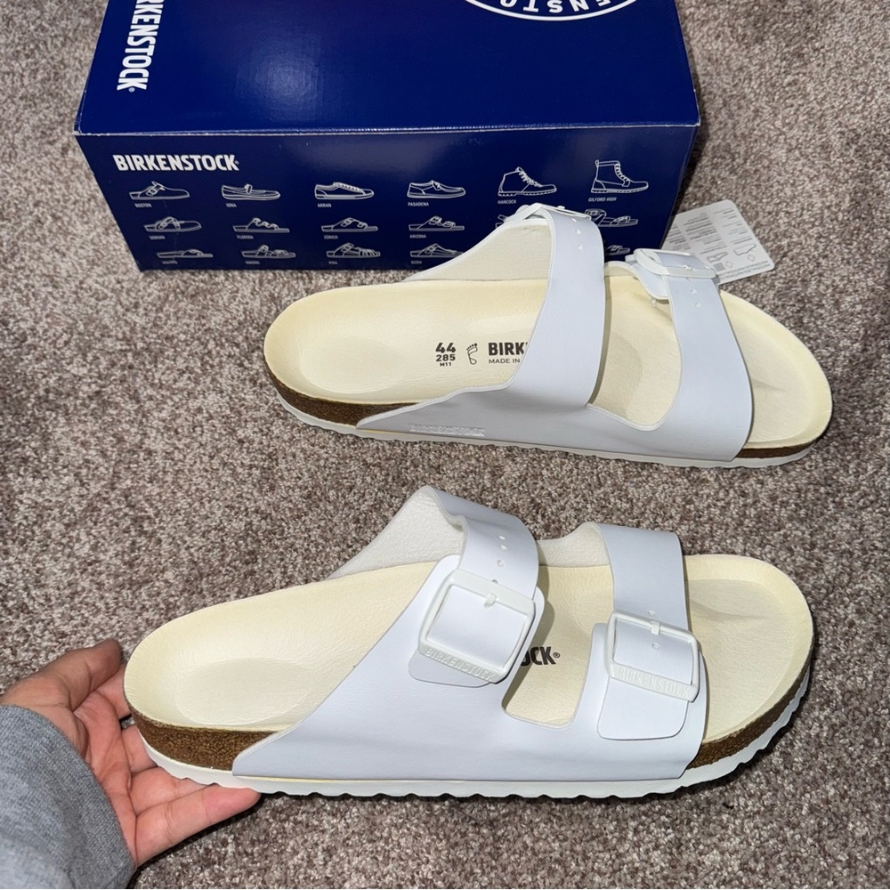 New Men’s Size 44 Birkenstock Arizona BS White - Picture 2 of 7